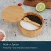 KITCHENDAO Bamboo Salt and Pepper Bowl Box Cellar Container Divided,
