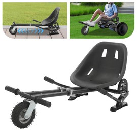 WOQLIBE Hoverboard Go Kart Seat Attachment with Dual Shock Absorber, Bearing 220 lbs 27.5-37.4in Adjustable Length Easy Assembly Accessory for 6.5" to 10" Balance Scooter(Black)