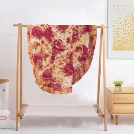 Qucarder Pizza Blanket for Adult and Kids Novelty Food Adult Size Pepperoni Pizza Throw Fuzzy Fleece Flannel Teens Boys and Girls150 CM