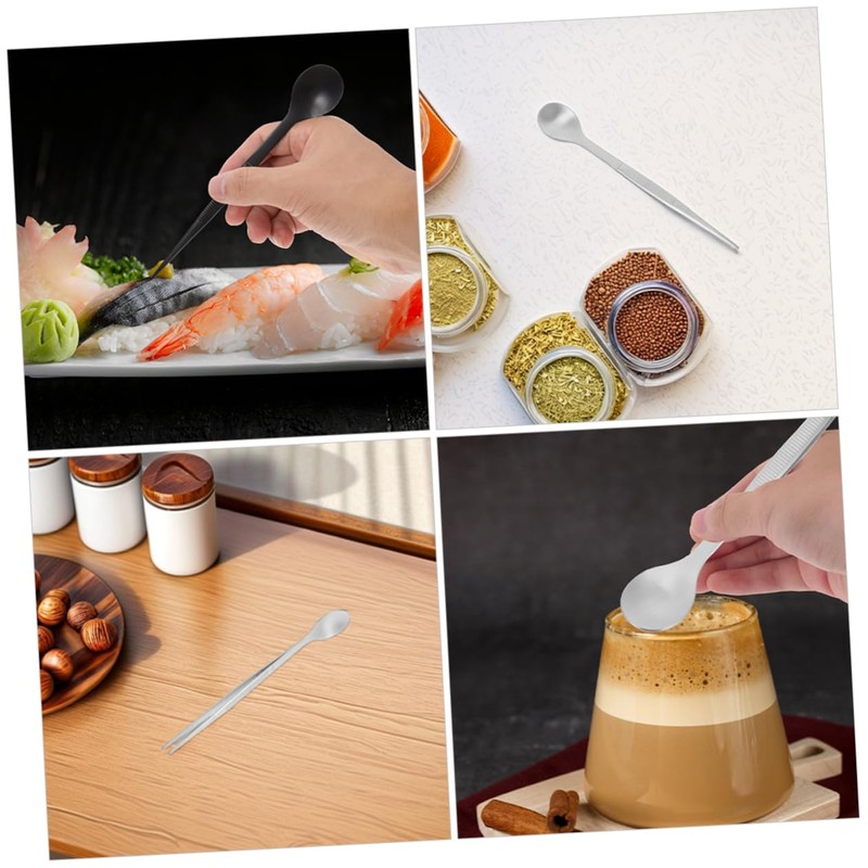 Outanaya 2pcs Stainless Steel Tasting Utensil Precision Sampling Spoon Kitchen