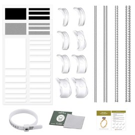 YPYMOD Ring Size Adjuster Set, Ring Sizer, Ring Spacer, Invisible Tightener Transparent Resizer with Polishing Cloth for Loose Rings