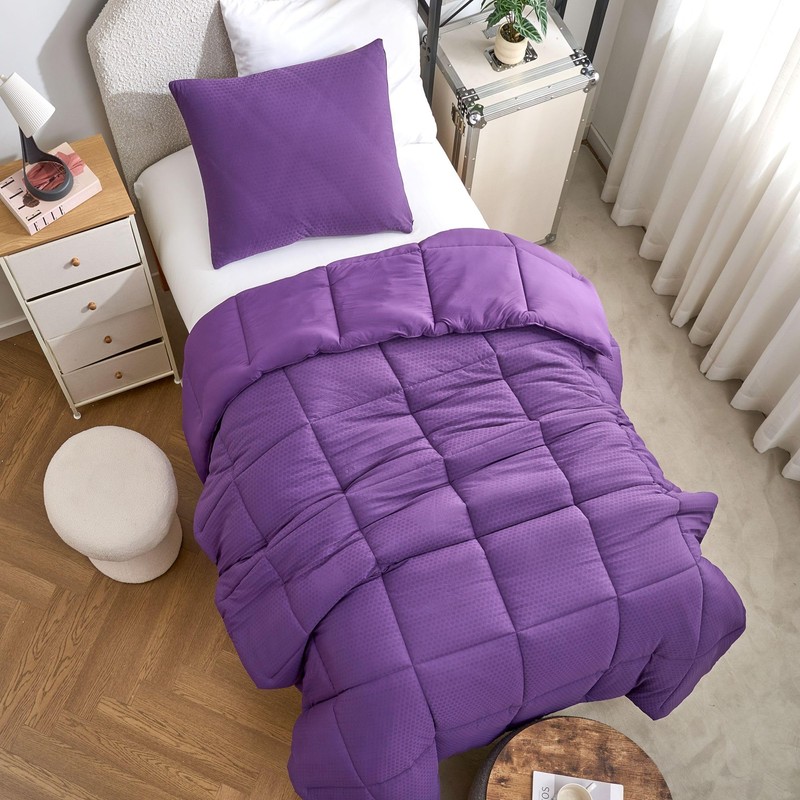 Coma Inducer Snowflakes Oversized Twin Comforter Set - Purple Acai