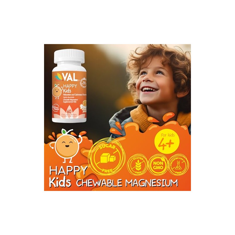 Val Magnesio Niños Fórmula Calmar Concentrarse 100 Glicinato Citrato Taurato
