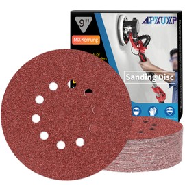 ALPXUXP Sandpaper 225 mm Velcro 10-Hole Sanding Disc for Drywall Sanders Sanding Giraffe Round Sandpaper Each 5 x P40 P60 P80 P120 P150 P240 Mixed Grain (Pack of 30)
