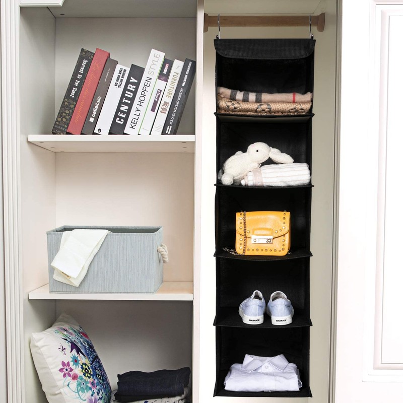 BrilliantJo Hanging Storage, 5 Compartments, Camping Wardrobe Organiser with Iron