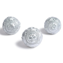 Artconal Decorative Feng Shui Orbs Ball for Bowls (Set of 3) Slver Accent Resin 3 inch Sphere Balls for Bowl Fillers Home Living Room Decoration