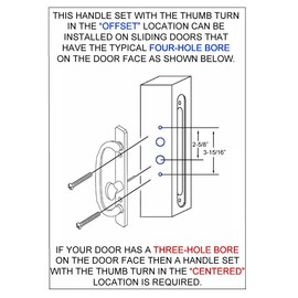 FPL Replacement Sliding Door Handle with Non-Keyed Pull - Offset Thumb Turn (White/Oil Rubbed Bronze + Mortise Lock)
