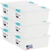 Tribello 6-Pack 12 Qt Stackable Plastic Storage Bins with Lids