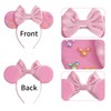 bianbaistar Pink Velvet Mouse Ears Headband, Matte Bow & Colorful