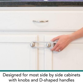 MYPET North States Safety Paws Grip & Glide Cabinet Locks | Works on Side-by-Side cabinets (3-Pack, Gray)