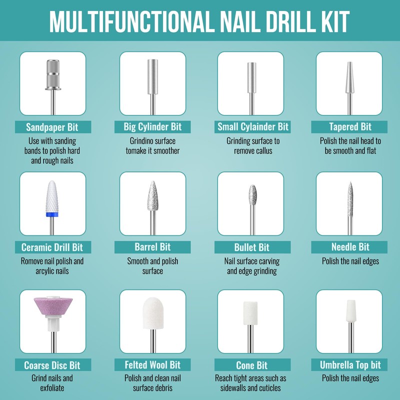 Electric Nail File for Thick Toe Nails, 4 Speeds Nail