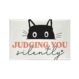 CafePress Cat Silently Judging You Magnets Rectangle Magnet, 3"x2" Refrigerator Magnet