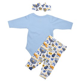 Unique Baby Conjunto de ropa de mujer con texto en inglés "I Love You", Hanukkah Pastelería, 6 meses