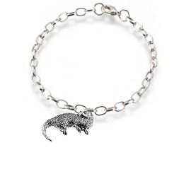 A13 Otter fine lead free English Pewter charm on a belcher link chain anklet bracelet