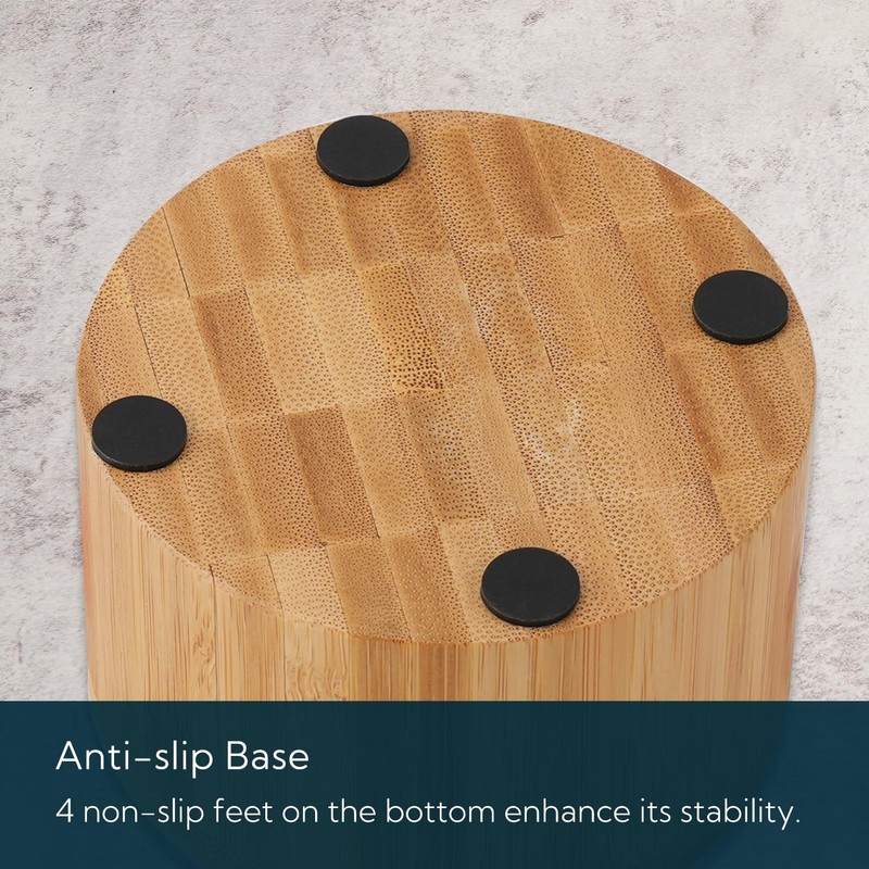 KITCHENDAO Bamboo Salt Box with Built-in Spoon to Prevent Dust,