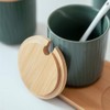 OnePine Set of 2 Sugar Bowl, Ceramic Spice Jar Condiment