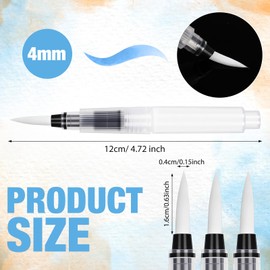 AmazingSpark 50 Pcs Water Brush Pen Set Watercolor Paint Pen Water Drawing Pens Artists' Paintbrushes Set for Painting Markers, WaterColor Soluble Markers, Powdered Colors Pigment (Large Pointed)