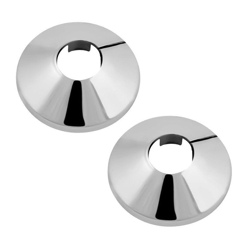 2 Pcs Chrome Radiator Pipe Covers 15mm, Radiator Pipe Collars