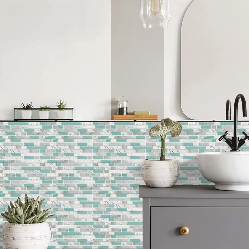 STICKGOO Peel and Stick Tile Backsplash for Kitchen, 12”×12”Stick on