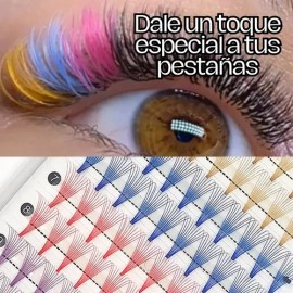 Blister Extensiones Pestañas Postizas Colores Arcoiris Lashe                                                                                          