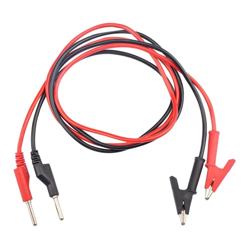 2pcs 1 Meter Cable Length Stackable Banana Plug to Crocodile