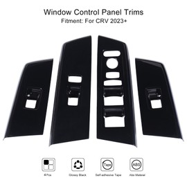for 2023 2024 2025 Honda CRV Window Switch Protective Panel, Cool Sporty Window Control Protector Trims Molding for CR-V LX, EX, EX-L, Sport Hybrid, Sport-L Hybrid, Sport Touring Hybrid- Gloss Black