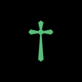 Celtic Cross Symbol Religious Christianity Jesus Style 3 Glow in The Dark Sticker Decal for Phone Tablet Laptop Car Truck Window | 3" Sticker | Green