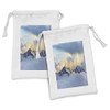 Ambesonne Europe Fabric Pouch Set of 2, Alpine Landscape with