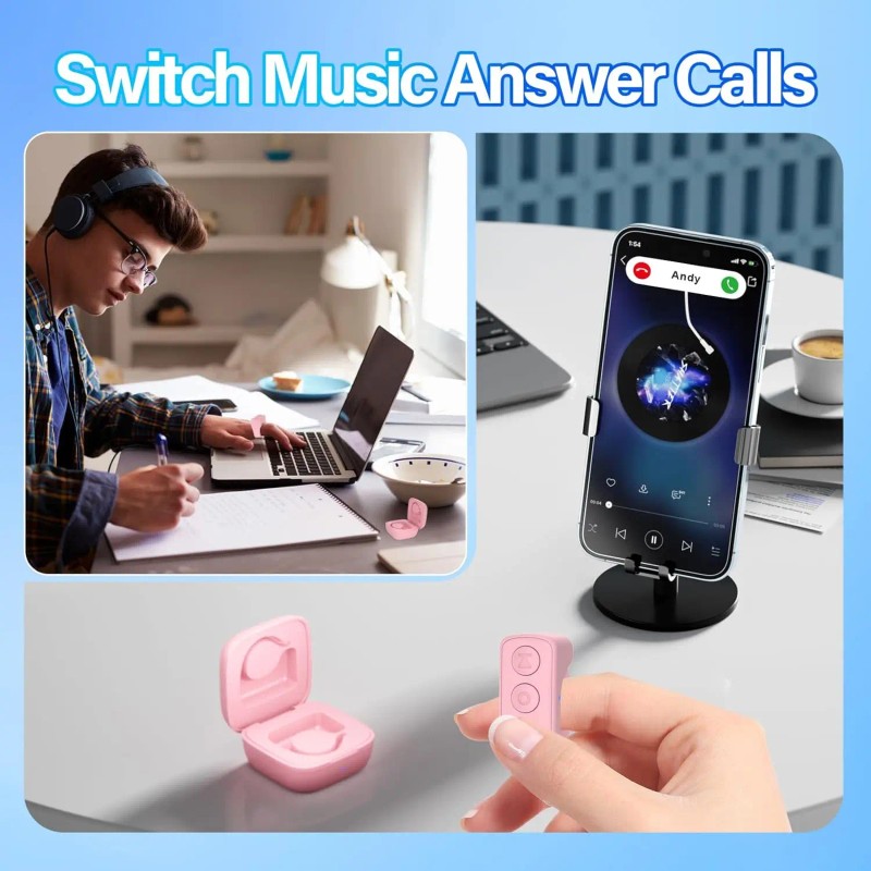 Wireless Magnetic Finger Ring Remote for TikTok Scrolling Kindle Page