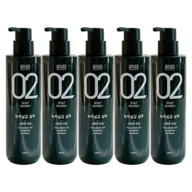 Amos Green Tea Realistic Refreshing Type Shampoo for Oily Hair Mugwort Scent 500g 5pcs / 아모스 녹차실감 산뜻한 타입 지성 모발용 샴푸 쑥향 500g 5개