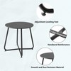 Meluvici Patio Small Side Table Waterproof Round Metal Steel Weather