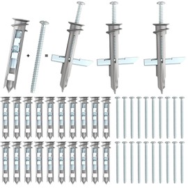 Frienda 25 Pcs Heavy Duty Drywall Anchors Self-Drilling Drywall Toggle Bolts and Zinc Screws Kit Metal Hollow Wall Door Anchors with #8 x 2-1/8 Inch Screws Holds up to 100 Lbs for Hollow Wall Hanging