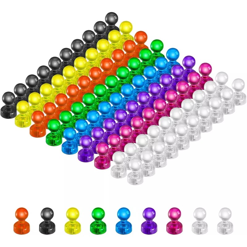 HongyiTime 90 PCS Colorful Strong Magnetic Push Pin Magnets, Office