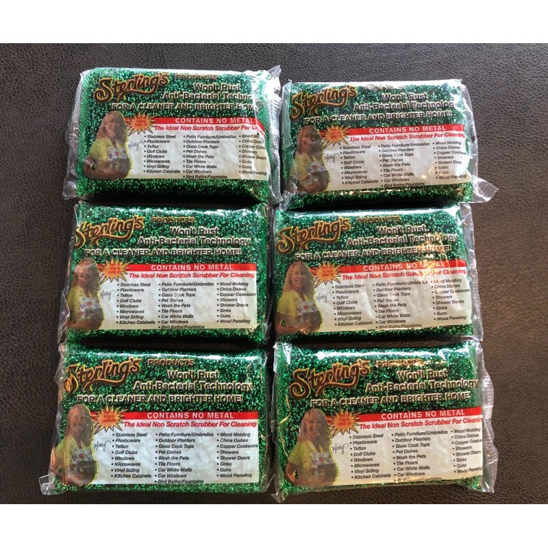 Sterling Set of 6 GREEN Sterling Non Scratch Scrubbers Sterling's
