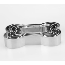 Dog Bone Cookie Cutters Set - 6Pcs Stainless Steel Dog Bone Shape Cookie Cutters Mold