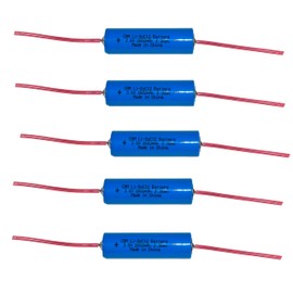 HQRP 5-Pack ER14505 3.6V AA Lithium Batteries 2600mAh Non-Rechargeable SB-AA11 LS14500 TL-5903 SL-360 14500 ER14500 for Door Gate Sensor Water Electricity Gas Meter PLC Battery, with Tabs