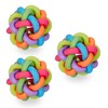 Relaxdays Dog Toy Ball, Set of 3, Rubber Ball with