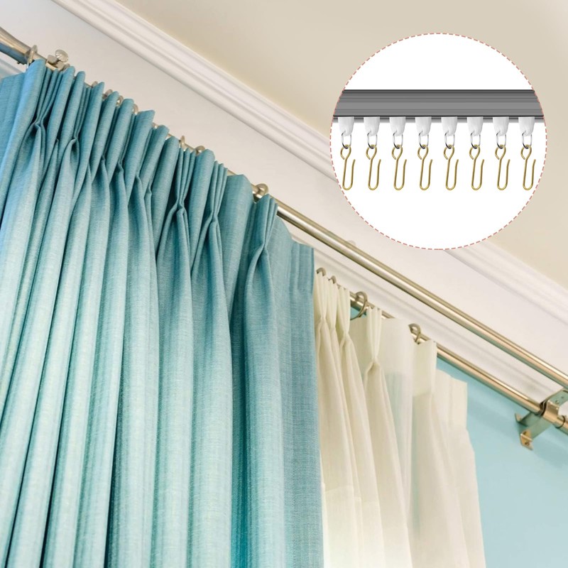 Jetec 60 Pcs Metal Curtain Track Hooks S Shaped Small