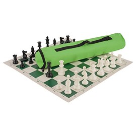 Quiver Chess Set Combination - Triple Weighted - by US Chess Federation (Neon Green)