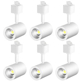 QWORK LED Track Lighting Heads, 6 Pack Ceiling Spotlight Heads H Type Track Light, 3000K Warm White, for Art Exhibition Task