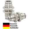 Stainless Steel Pneumatic Bulkhead Fitting IQS 8 mm Hose Connector