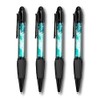 Set of 4 Black Ballpoint Pens (Photo Insert) - Teal