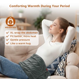Comfytemp Weighted Heating Pad for Back & Period, FSA Eligible Electric Heat Pad, Valentines Day Birthday Gifts for Dad Men Him, 2.2 lb HSA Approved Neck Shoulder Heated Pad, 2H Auto-Off, 12x24, Gray