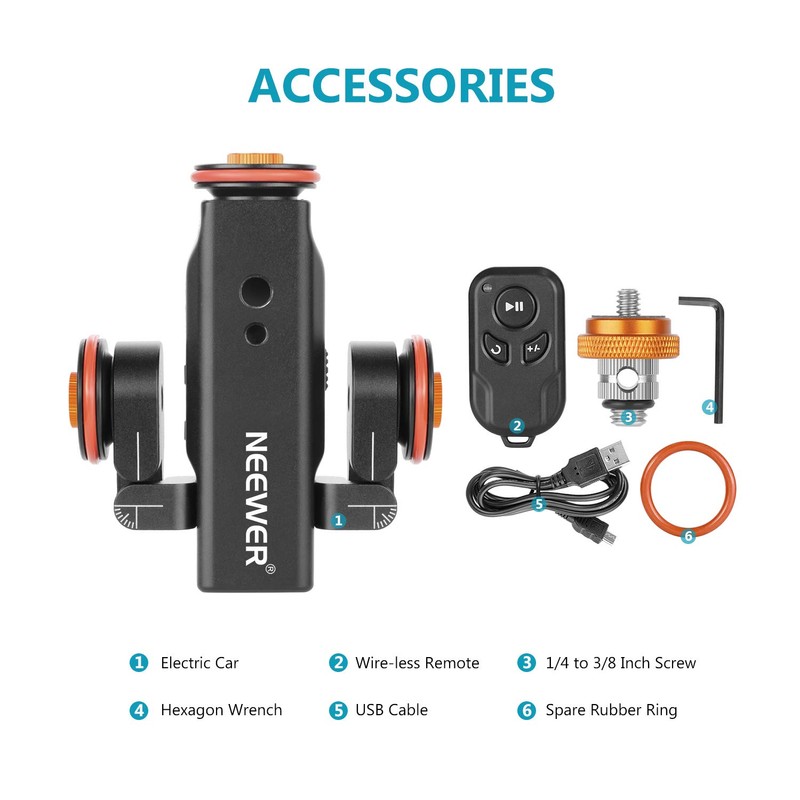 NEEWER 3-Wheels Wireless Video Camera Dolly, 3-Speed Motorized Electric Track