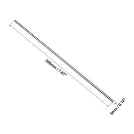 uxcell 1pcs Round Steel Metal Rods, 3mm x 200mm High Speed Steel (HSS) Lathe Bar Stock Tool, for Shaft Gear Drill Lathes Boring Machine Turning Miniature DIY Craft