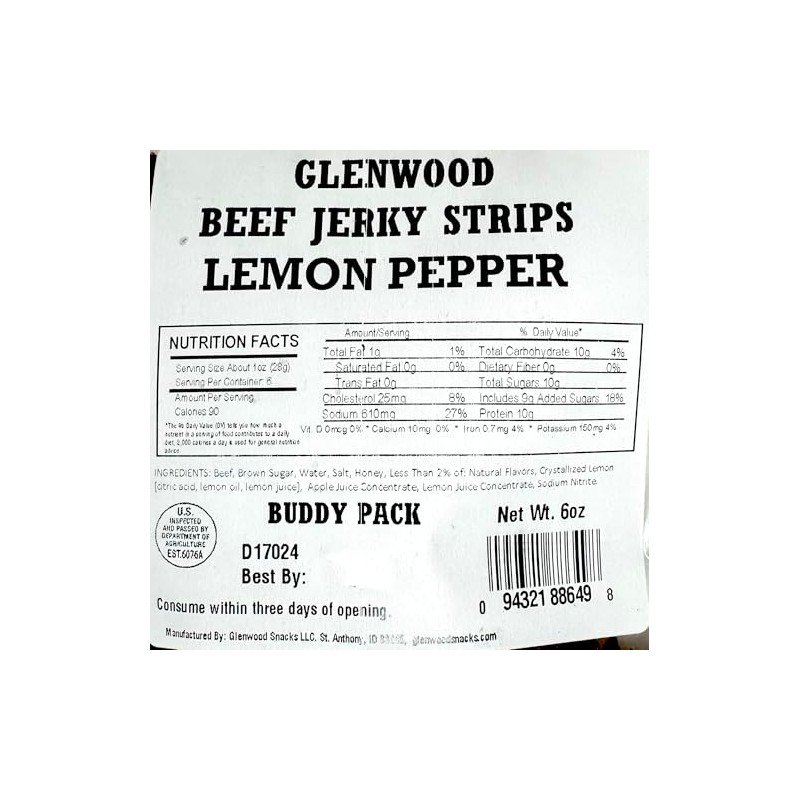 Glenwood Beef Jerky Tender Beef Jerky Buddy Pack Beef Jerky