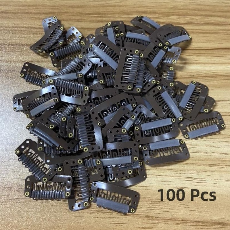 Broches para Peluca, 100 Piezas 6 Dientes Clips para Peluca