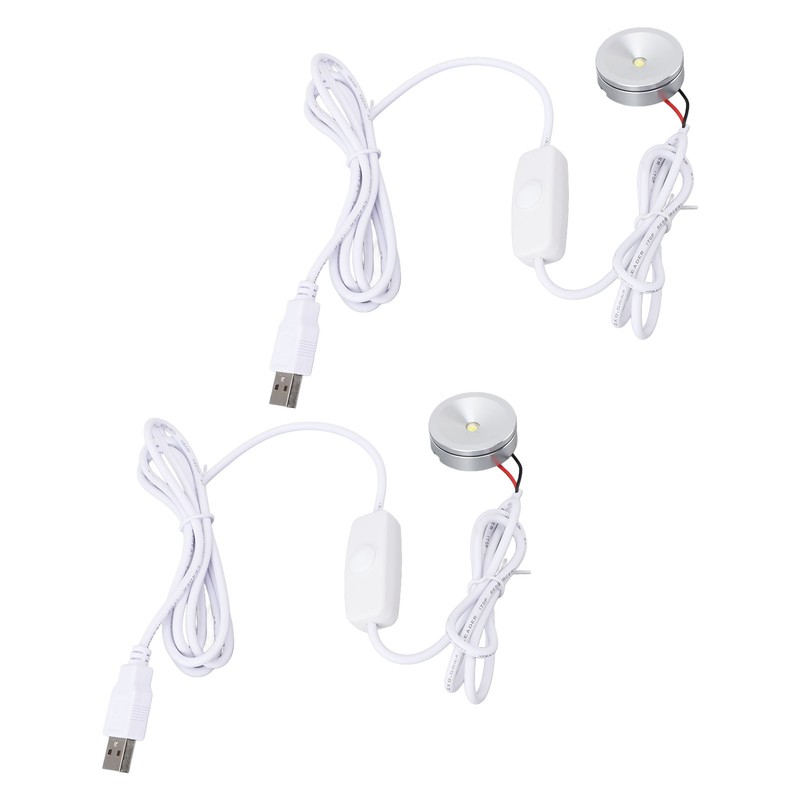 2Pcs Dimmable Mini Spotlight USB 5V Stepless Brightness Dimming LED
