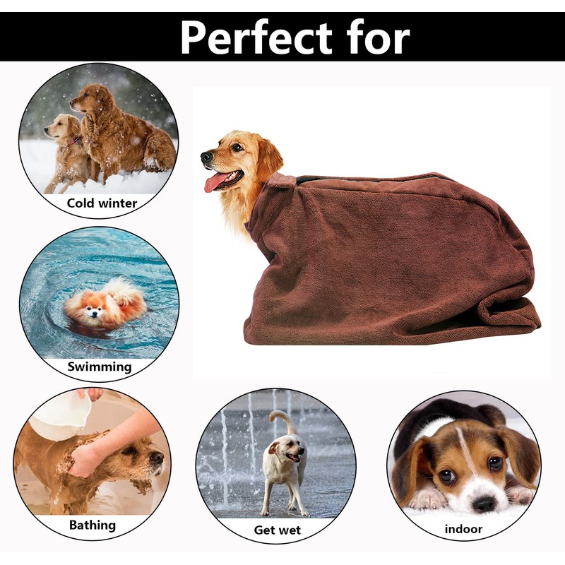 Geyecete Premium Microfiber dog towel bag Dog Drying Bag with