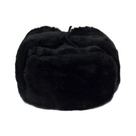 Russian Winter Hat Ushanka Black Size M (Metric 58) (Medium)